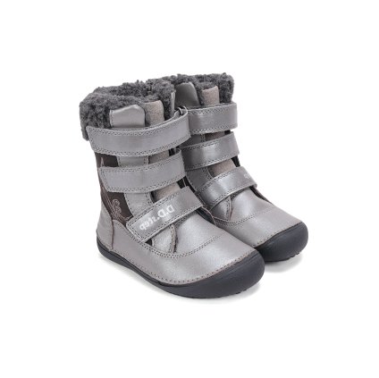 Dievčenské barefoot zimné čižmy D.D.STEP (Veľkosť 36, Farba Sivá)