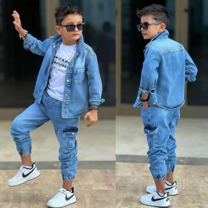 3 dílná chlapecká riflová souprava MM 834