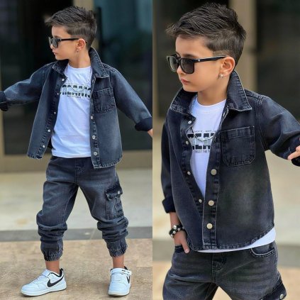 3 dílná chlapecká riflová souprava MM 834