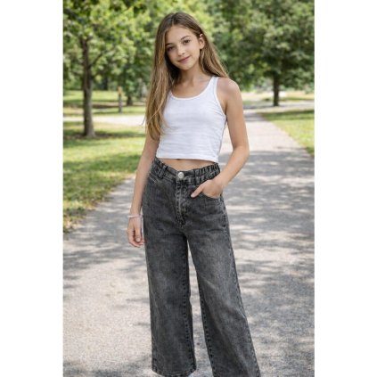 Dívčí široké rifle MM 693 BLACK