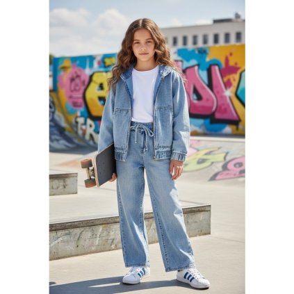 Dívčí široké rifle MM 691 BLUE