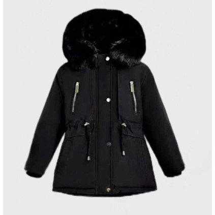 Zimná dievčenská parka s kožušinkou (Veľkosť 158/164)