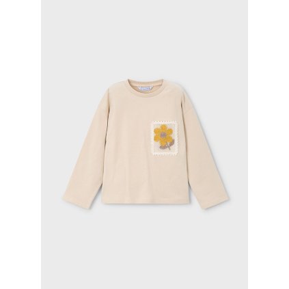 MAYORAL bavlnené dievčenské tričko - Cream (Veľkosť 140)
