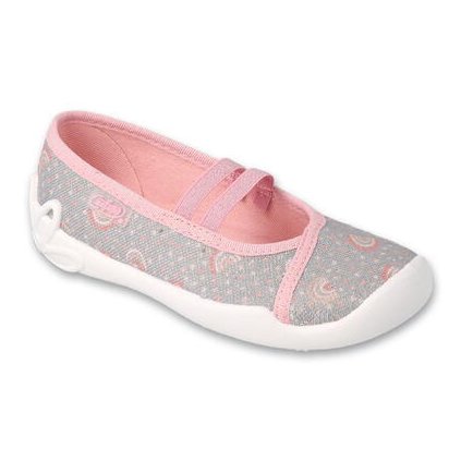 Dievčenské plátené papuče BEFADO - Sivá (Veľkosť 28)