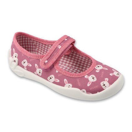 Dievčenské plátené baleríny BEFADO - Ružová (Veľkosť 25)