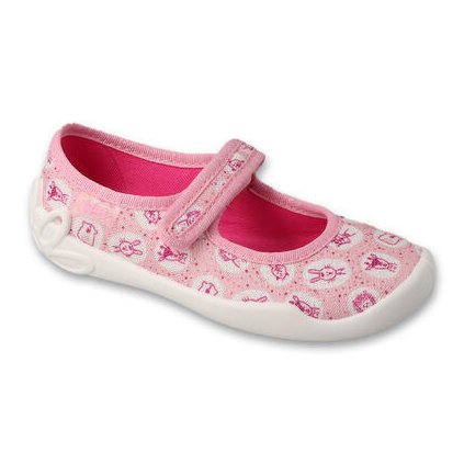 Dievčenské plátené baleríny BEFADO - Ružová (Veľkosť 28)