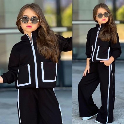 2 dielna dievčenská súprava - Čierna (Veľkosť 134/140)