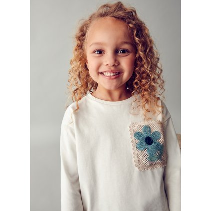 MAYORAL bavlnené dievčenské tričko - Biela (Veľkosť 134)