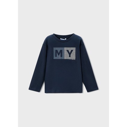 Chlapčenské basic tričko dlhý rukáv - Modrá (Veľkosť 140)