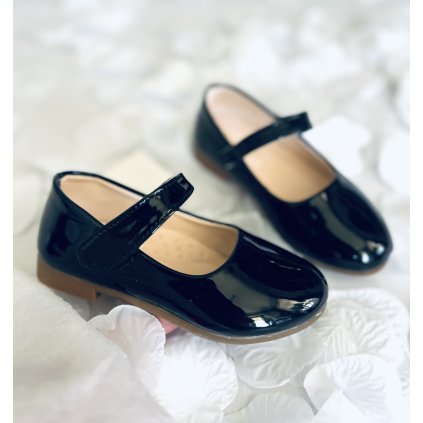 Čierne dievčenské lakovky - Čierna (Veľkosť 30)