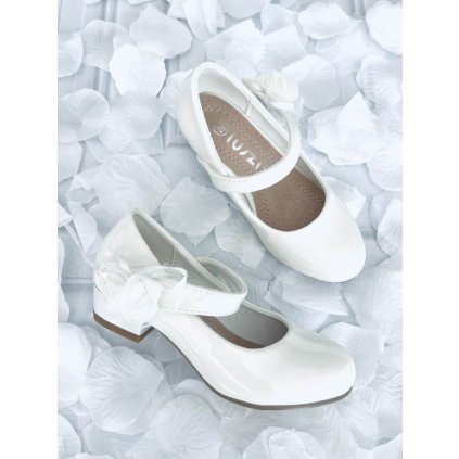 Biele dievčenské balerínky - Biela (Veľkosť 30)