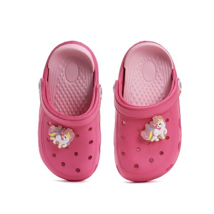 Dievčenské LED blikajúce crocsy D.D.STEP - Cyklámenová (Veľkosť 31)