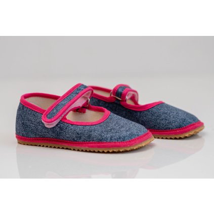 Barefoot dievčenské papuče - Modrá (Veľkosť 31)