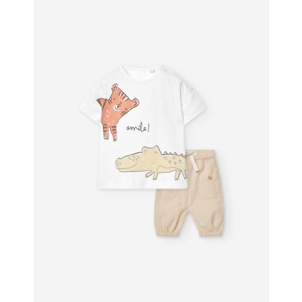 2 dielna chlapčenská súprava - Cream (Veľkosť 74)