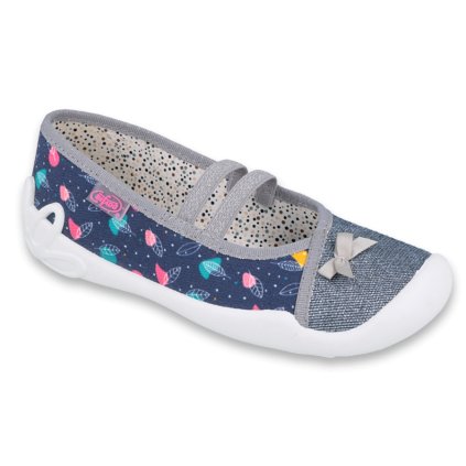 Dievčenské plátené papuče BEFADO - Modrá (Veľkosť 35)