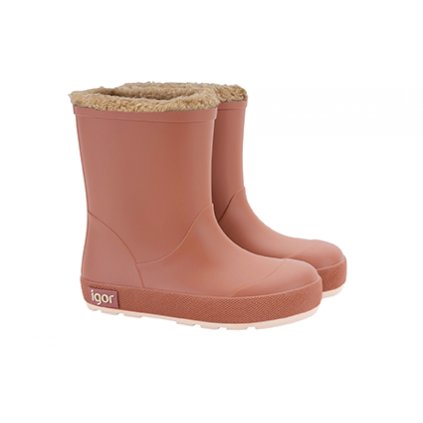 Detské zateplené barefoot gumáky IGOR - Hnedá (Veľkosť 32)