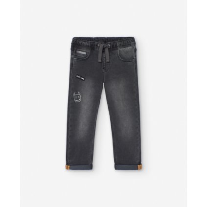 Detské rifle na gumičku   slim - Sivá (Veľkosť 116)