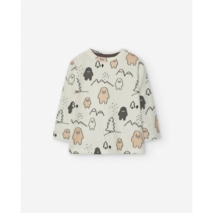 Chlapčenské tričko dlhý rukáv s potlačou - Cream (Veľkosť 92/98)
