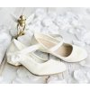 Biele dievčenské balerínky k 1sv.príjímaniu - Biela (Veľkosť 35)