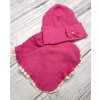 Bavlnená dievčenská čiapka s nákrčníkom - Cyklámenová (Veľkosť 2-5 rokov)