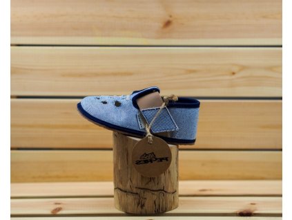 Dětské bačkory Pegres BF03 modrá barefoot s průřezem č. 1