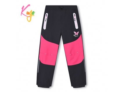 Dětské softshellové kalhoty Kugo HK3113 slabé černá/růžová č. 1