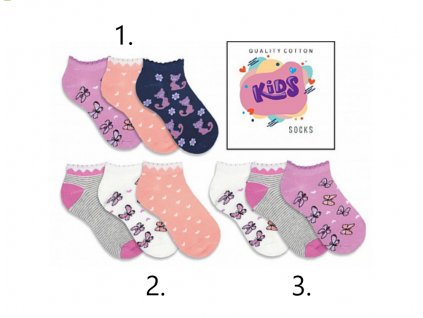 Ponožky nízké sada 3ks - Kids 56170 č. 1