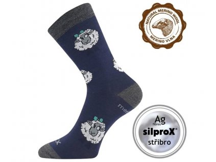 Dětské merino ponožky VoXX Vlněnka tmavě modrá č. 1