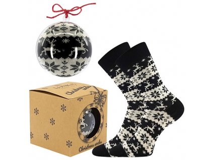 Ponožky Lonka/VOXX vánoční koule Elfi černé č. 1