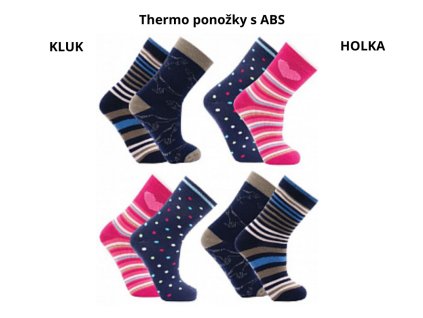 Thermo ponožky s ABS sada 2ks - holka