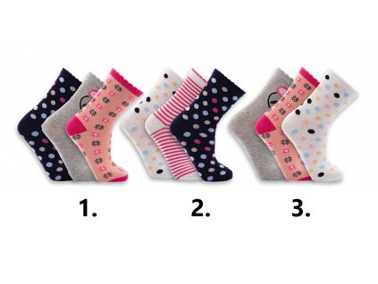 Ponožky sada 3ks - Kids 54265 (Velikost ponožek 23-26 vzor 1.)