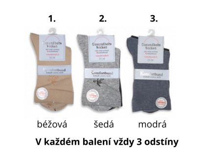 Dámské ponožky sada 3ks 39401 (Velikost ponožek 35-38 vzor 1.)