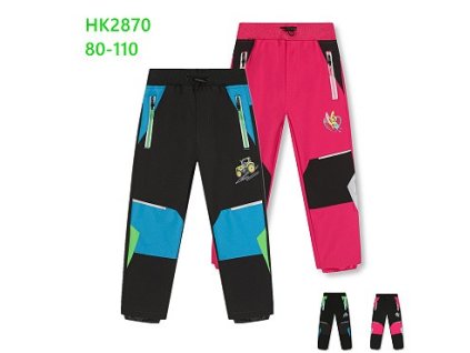 Dětské softshellové kalhoty Kugo HK2870 slabé černozelená č. 2