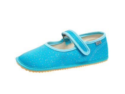 Barefoot bačkory BEDA Turquoise Shine - pevný opatek