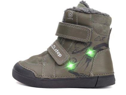 Dětské zimní boty D.D.Step W068-52998 blikající/LED diody