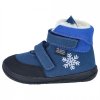 Dětské zimní boty Jonap Jerry modrá/vločka barefoot s membránou č. 1