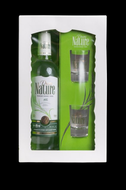 PURE NATURE VODKA 0.50L 40% + 2 POHÁRE GB