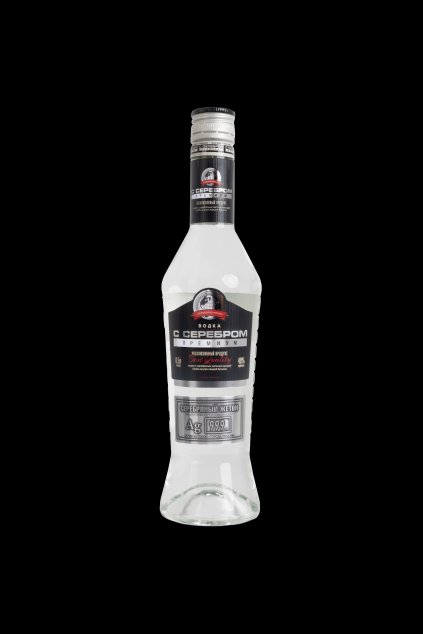 VODKA WITH SILVER PREMIUM BLACK LABEL 0.50L 40%