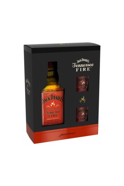 viski jack daniels tennessee Fire 07l with 2 glasses 880x720