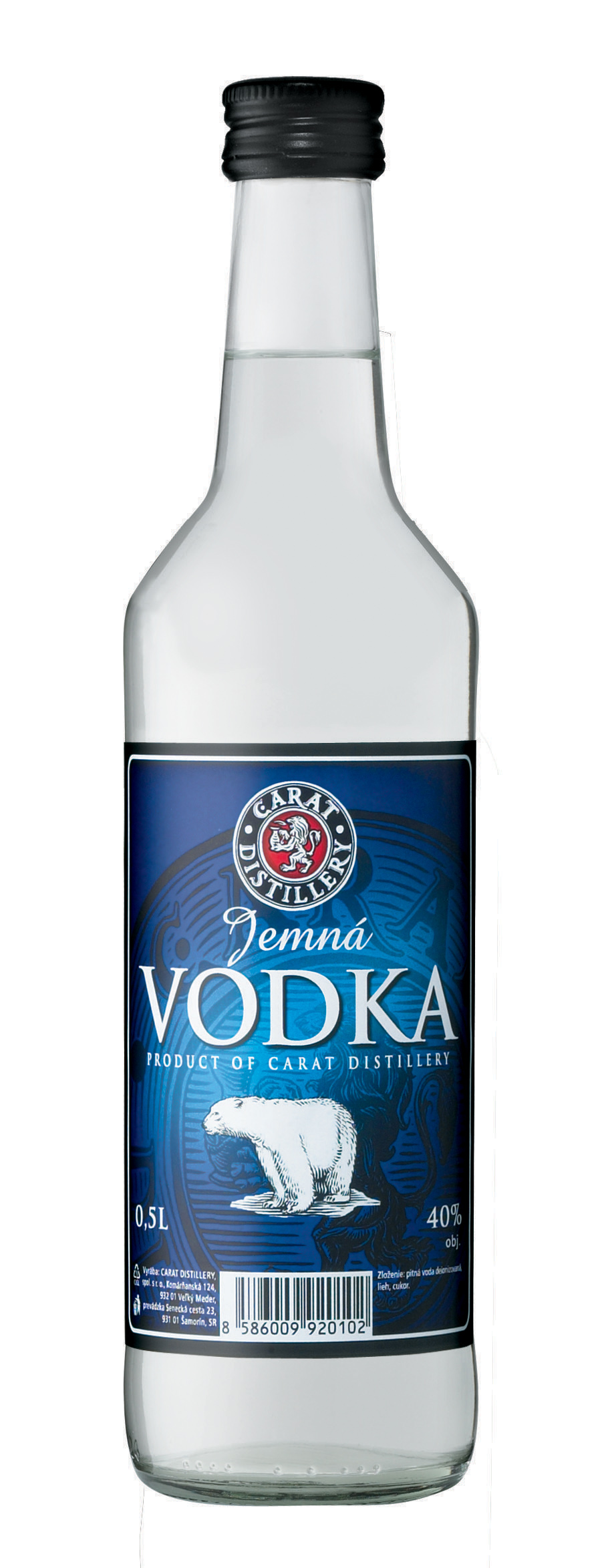 VODKA JEMNÁ 0.50L 40% (čistá fľaša)