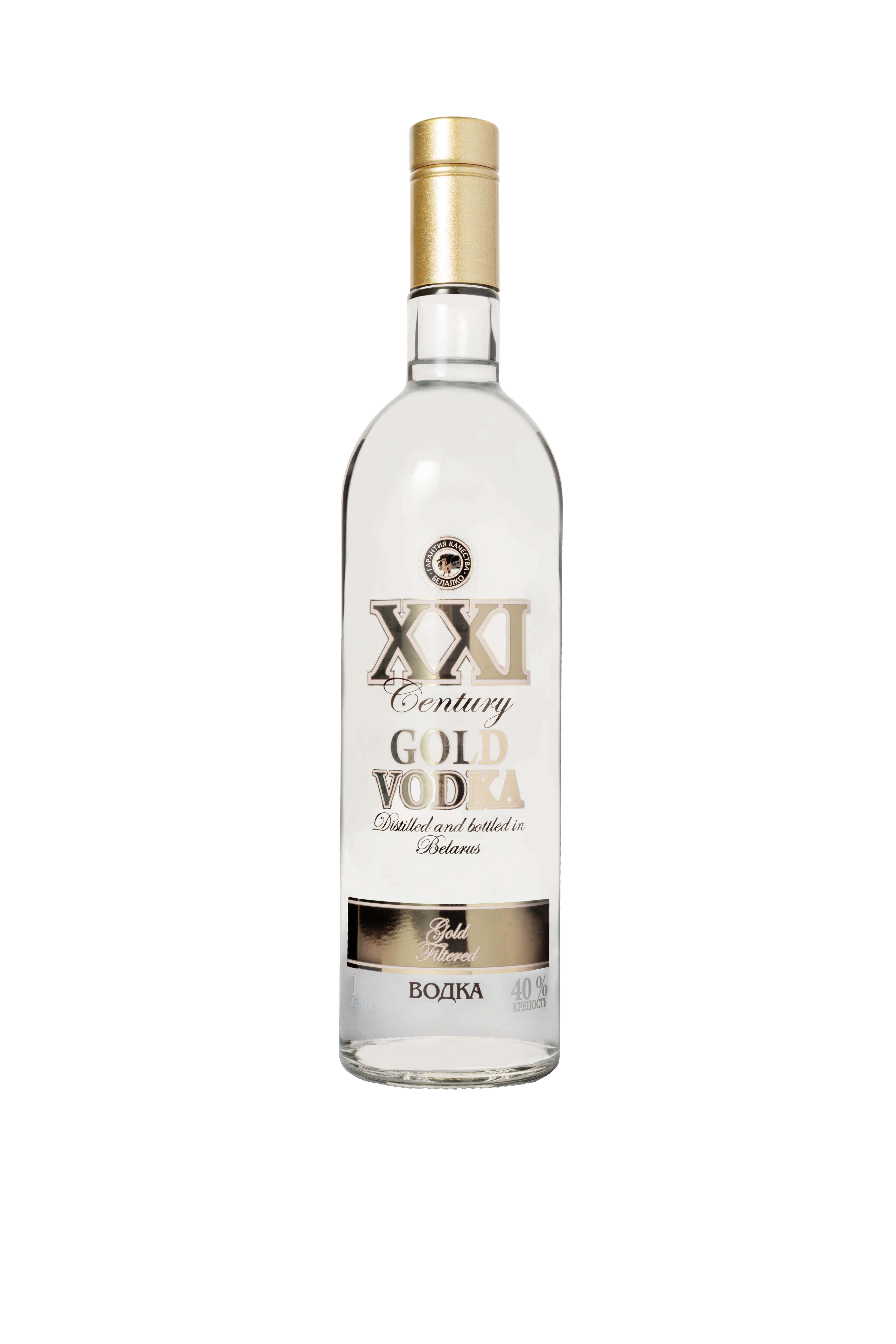 VODKA XXI CENTURY GOLD 1L 40% (čistá fľaša)