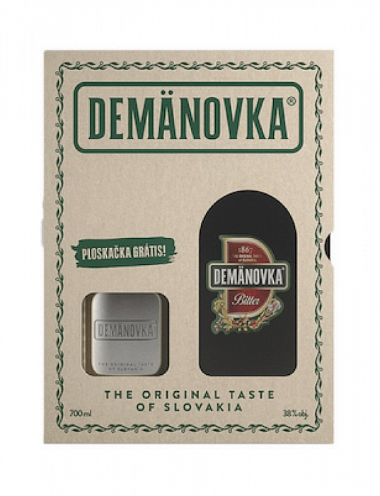 DEMÄNOVKA HORKÁ + PLOSKAČKA 0.70L 38% GB (kartón)