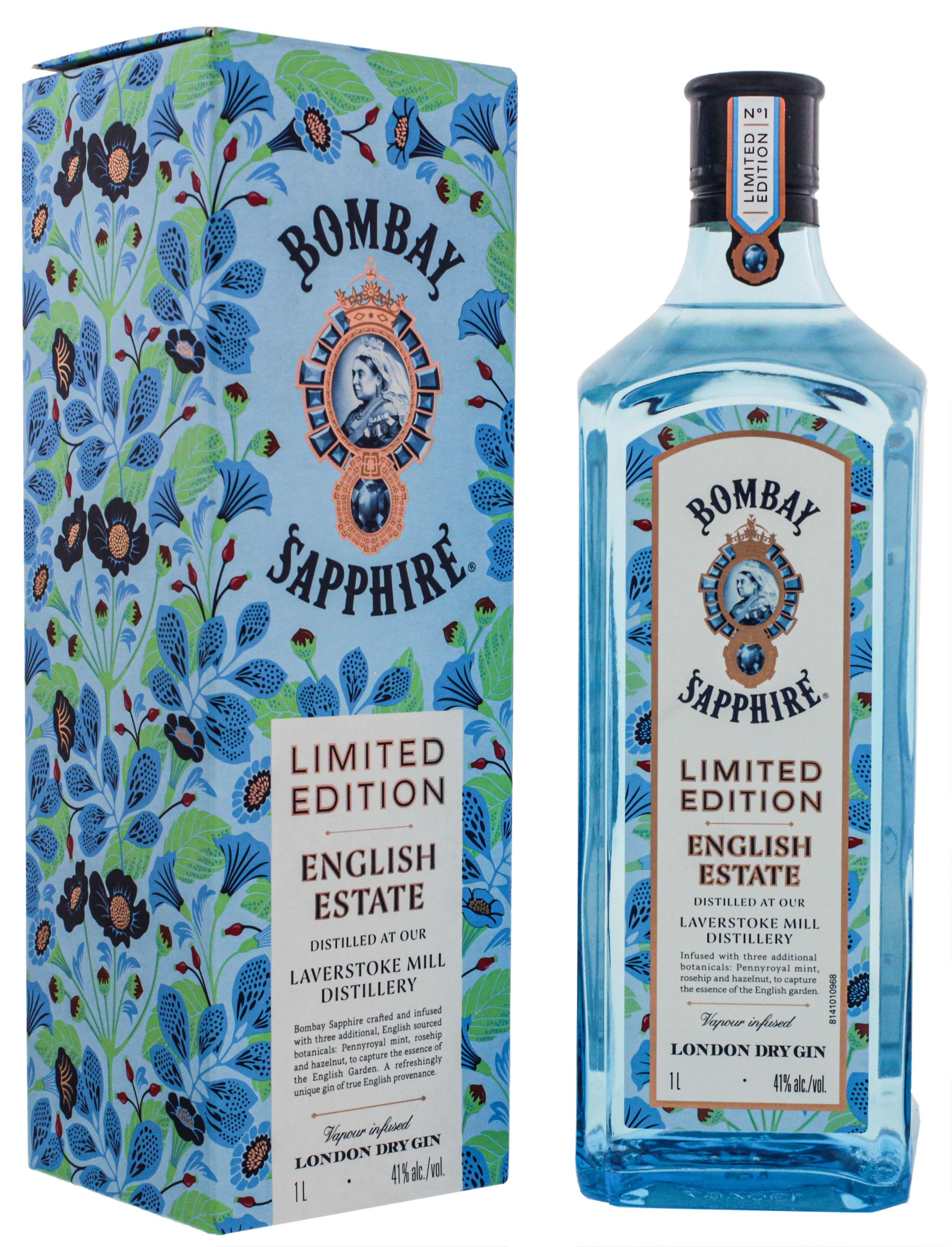 BOMBAY SAPPHIRE ENGLISH ESTATE EDITION 1.0L 41% GB (kartón)