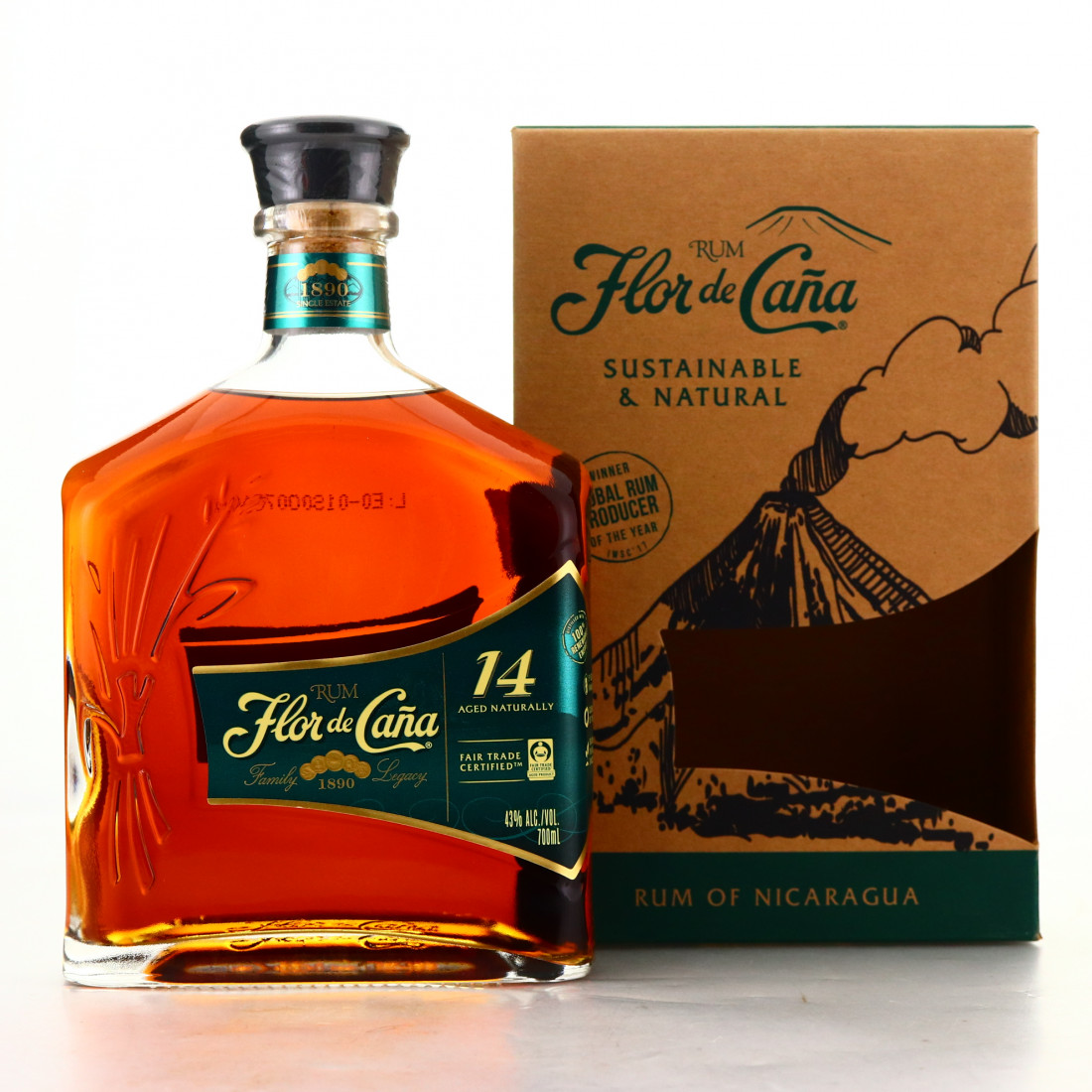 FLOR DE CANA 14 YO 0.70L 43% GB (kartón)