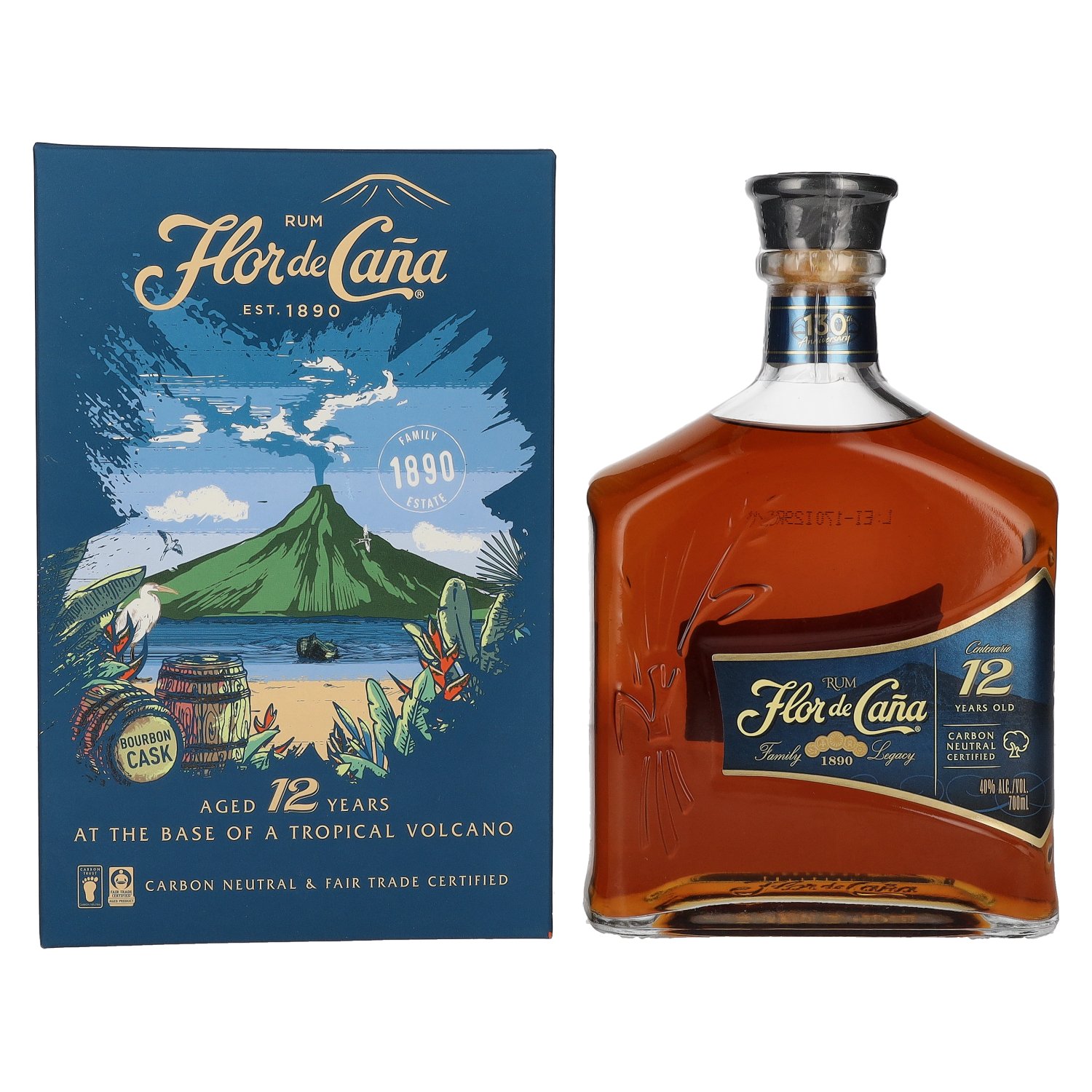 FLOR DE CANA 12 YO 0.70L 40% GB (kartón)