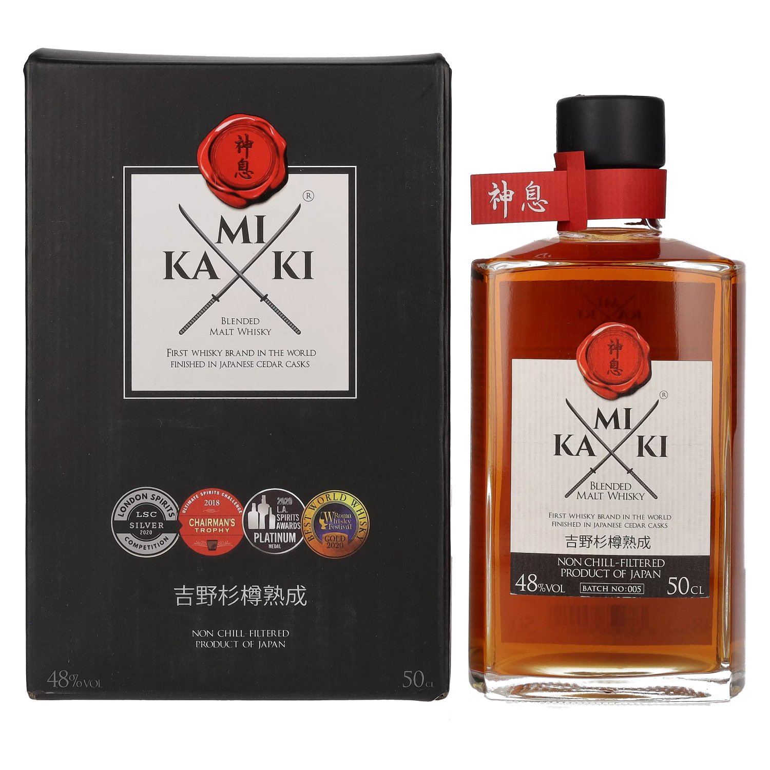 KAMIKI BLENDED MALT 0.50L 48% GB (kazeta)