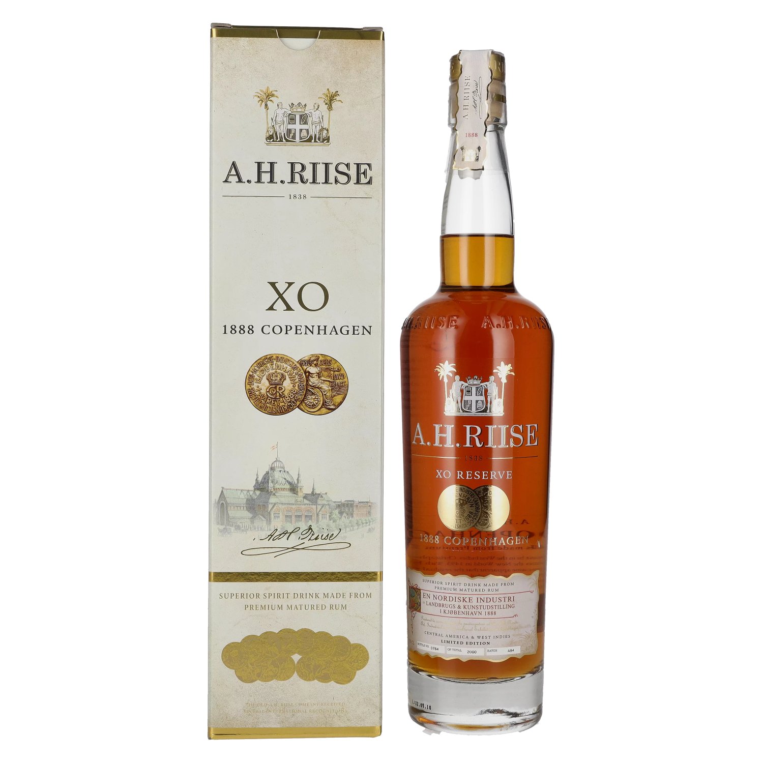 A. H. RIISE 1888 COPENHAGEN XO 0.70L 40% GB (kartón)