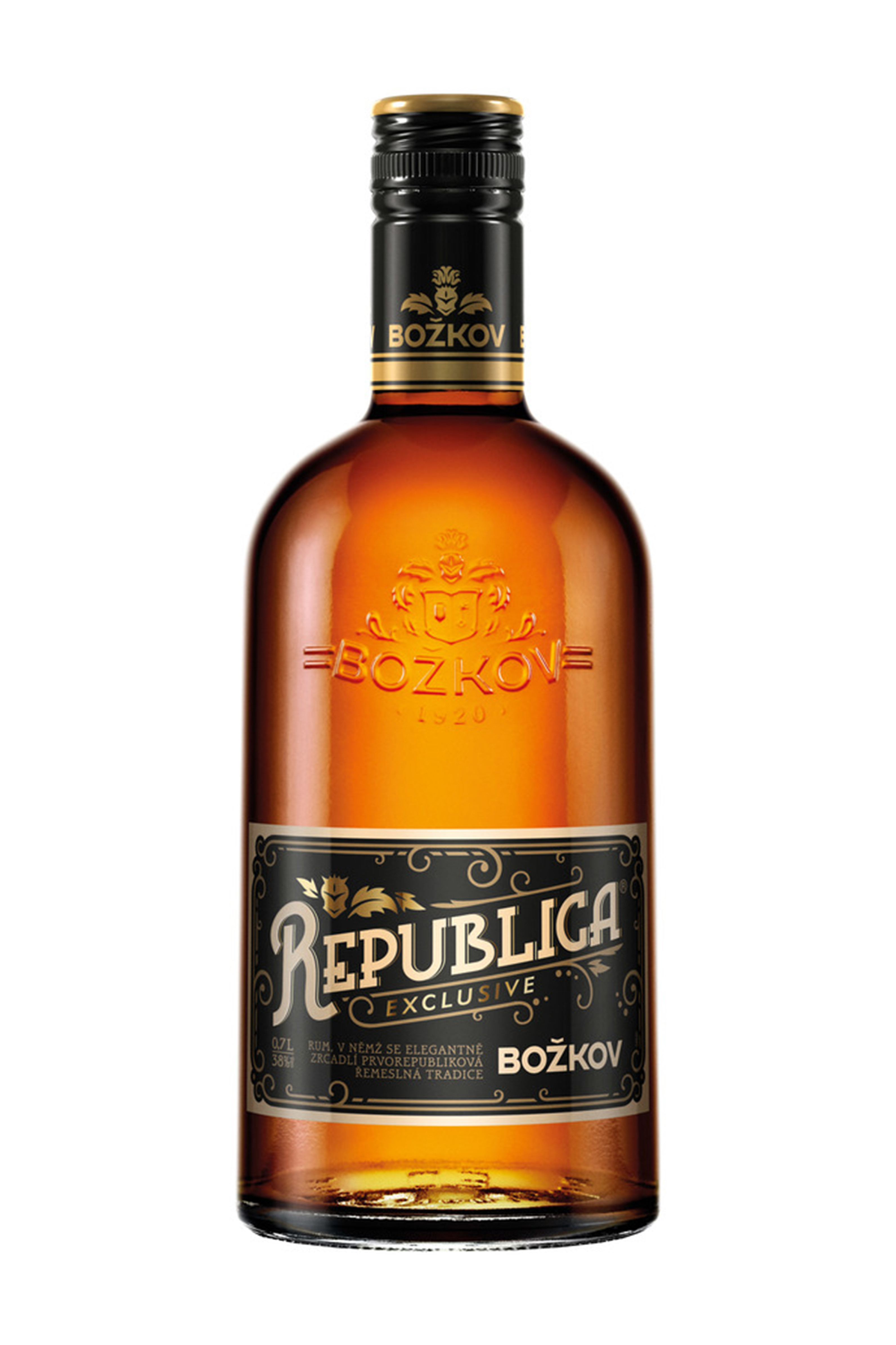 Božkov Republica Exclusive 38% 0,7 l (čistá fľaša)