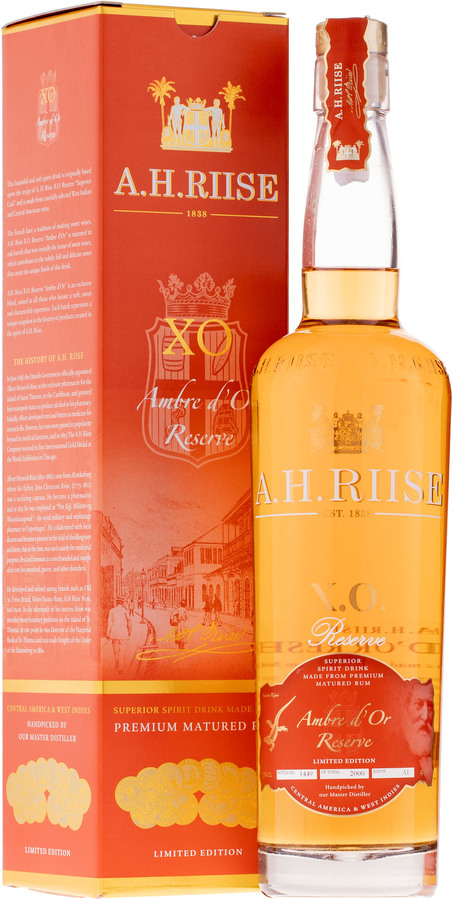 A.H. Riise XO Ambre D´Or RUM 42% 0,7 l (kartón)