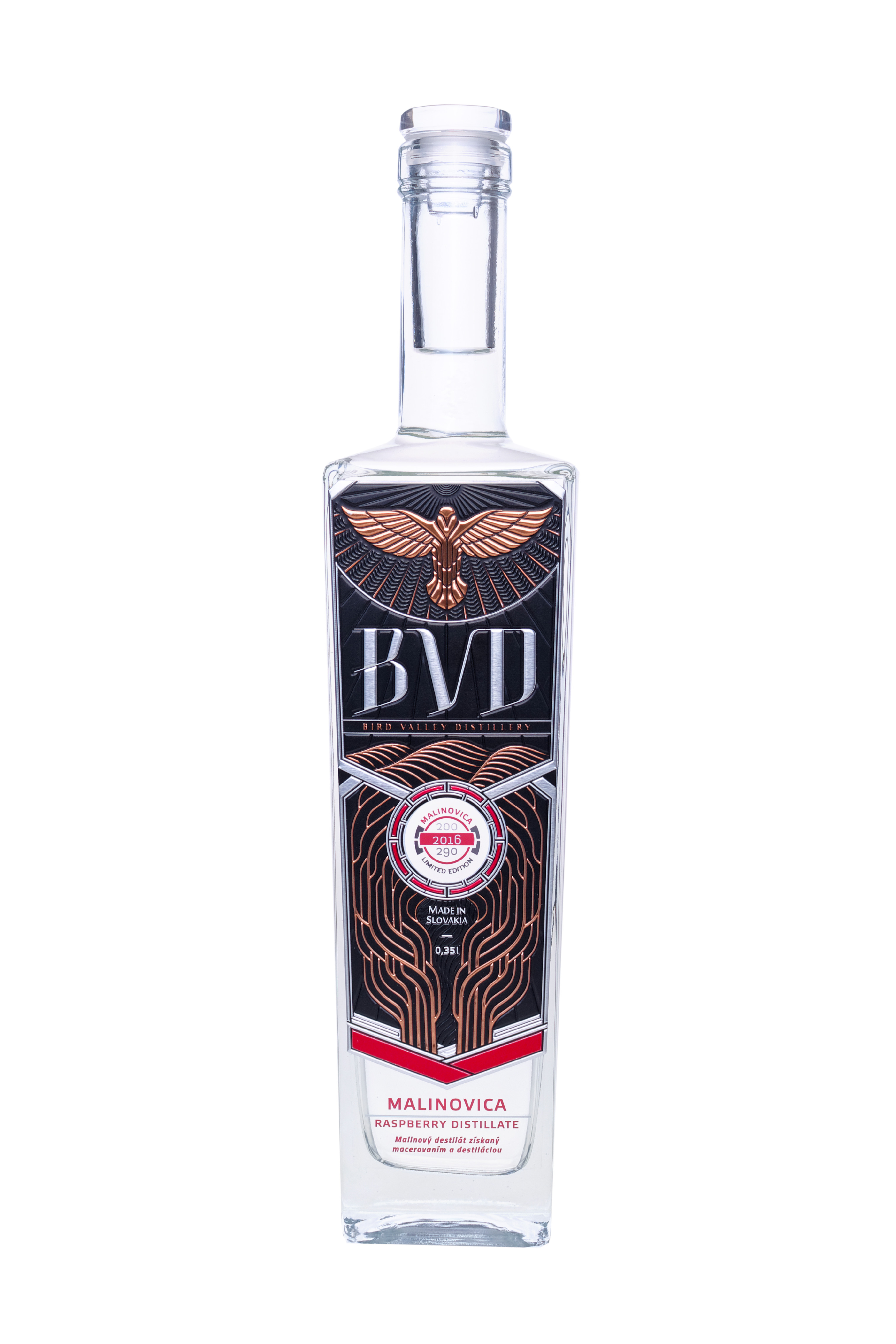BVD Malinovica 45% 0,35 l (čistá fľaša)